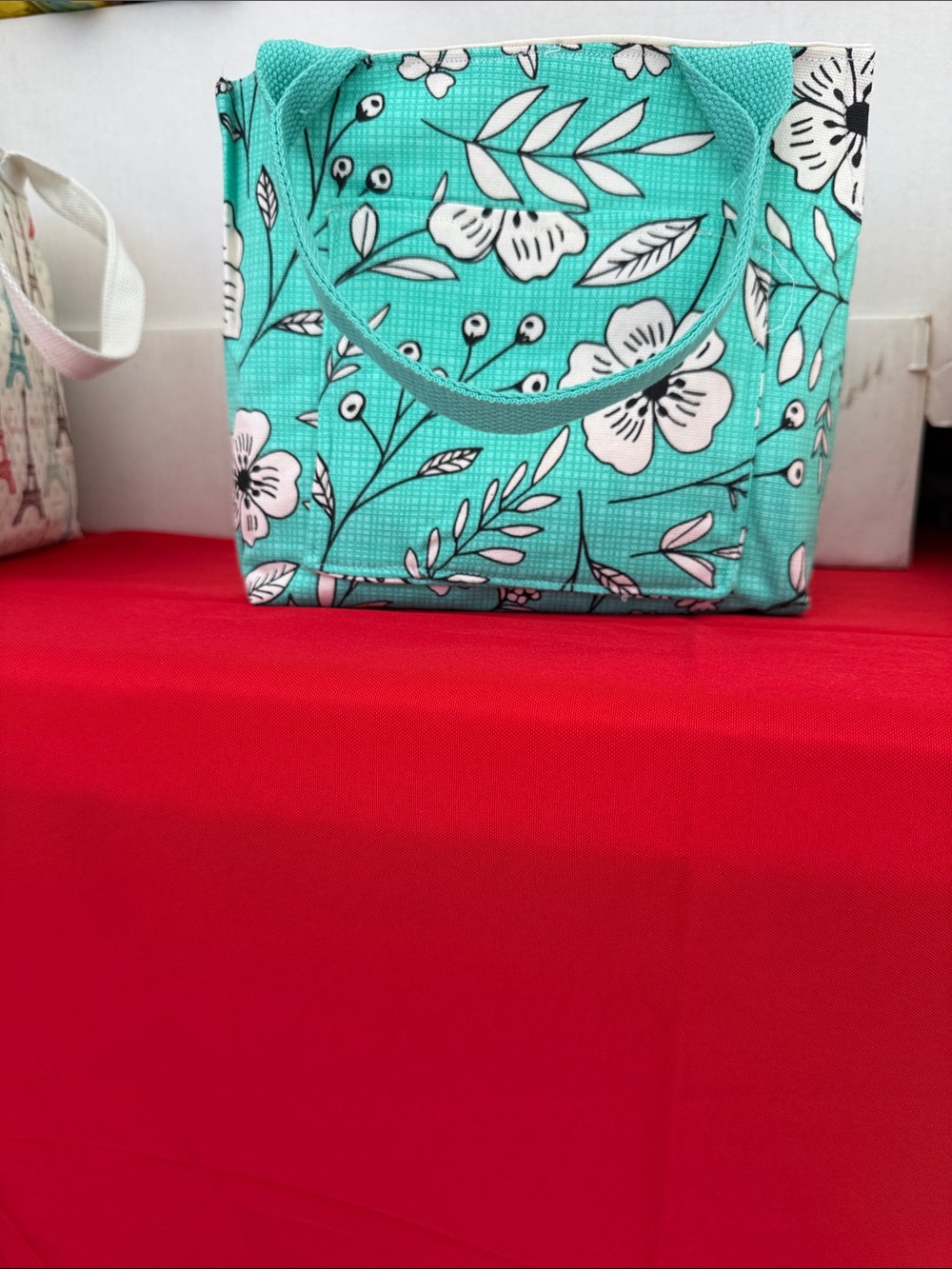 Floral Mint Tote Bag - Stylish Everyday Carry